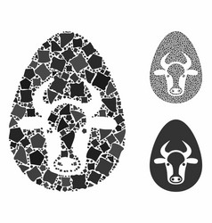 Cow Egg Mosaic Icon Tuberous Elements