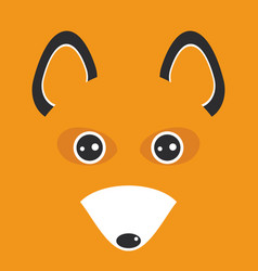 Funny Fox Face On Orange Background