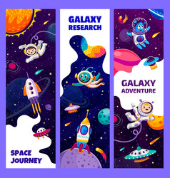 Kids Astronauts And Aliens In Outer Galaxy Space