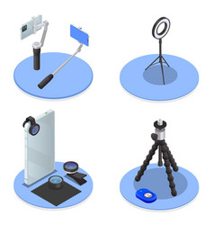 Mobile Photography Video Isometric Set