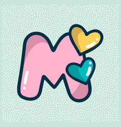 Unicorn Font Pink Letter M With Heart