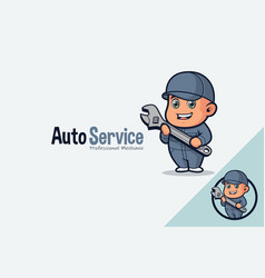 Cute Auto Mechanic Holding A Wrench