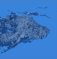 Detailed Map Poster Of Nassau City Linear Print