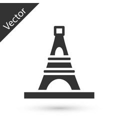 Grey Eiffel Tower Icon Isolated On White