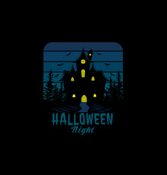 Halloween Night Retro Vintage Design Landscape