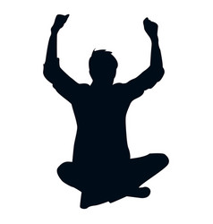 Happy Man Sitting Silhouette