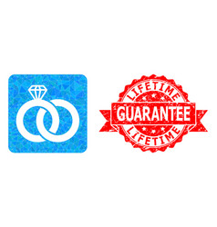 Rubber Lifetime Guarantee Stamp And Diamond