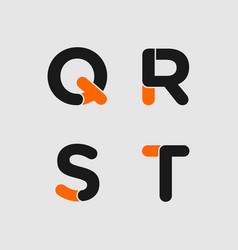 Set Of Letter Font Q R S T Logo Design