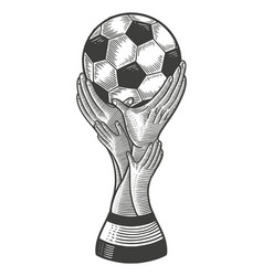 Soccer Ball In Hands Concept For Worldcup Champio