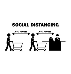 Social Distancing 6ft Apart Cashier Stick Figure