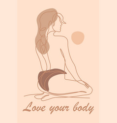 Woman Naked One Line Body Positive Poster