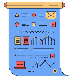 Document Flat Icon Business Data Analysis