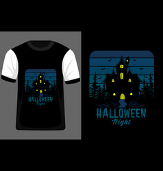 Halloween Night Retro Vintage T Shirt Design