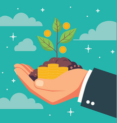 Businessman Hand With Sprout And Soil