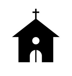 Christ Church Silhouette Icon With Cross