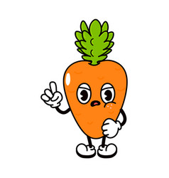 Cute Angry Sad Carrot Character Hand Drawn