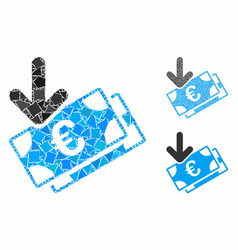 Euro Income Banknotes Composition Icon Unequal