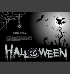 Halloween Black And White Poster