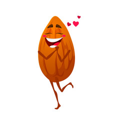 Cartoon Almond Nut Character Fall In Love