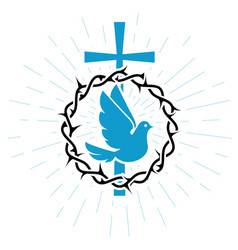 Dove Of Peace Crucifixion And Crown Of Thorns