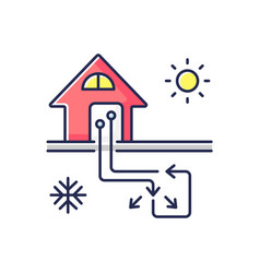 Geothermal Heating And Cooling System Rgb Color