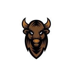 Head Bison Animal Logo