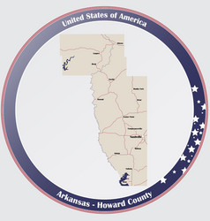 Map Howard County In Arkansas