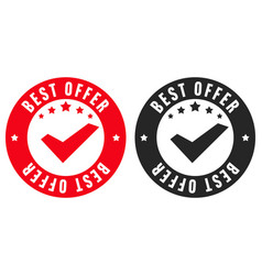 Best Offer Checkmark Sale Sticker Red And Black