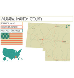 Map Of Marion County In Alabama Usa