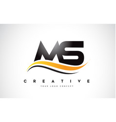 Ms m s brushed letter logo design with creative Vector Image