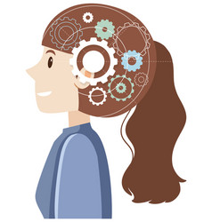 A Woman With Gears Inside Head