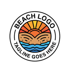 Beach Ocean Logo Design Emblem Badge Symbol Icon