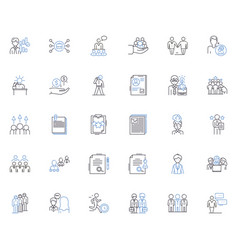 Company Business Line Icons Collection Innovation