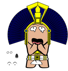 Funny Aztec Mexican God Cartoon Set