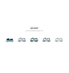 Go Kart Icon In Different Style Two Colored