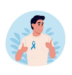 Prostate Cancer Awareness Ribbon With A Man And A