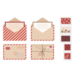 Set Kraft Envelope Letter And Post Cards