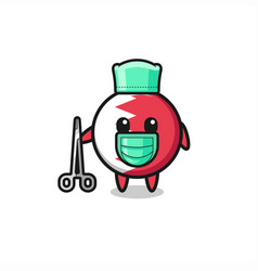 Surgeon Bahrain Flag Mascot Character