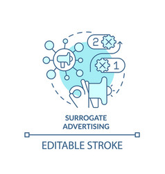 Surrogate Advertising Turquoise Concept Icon