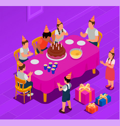 Birthday Party Isometric Concept