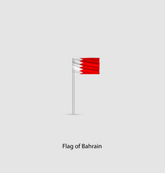 Flag Of Bahrain On A Chrome Pole