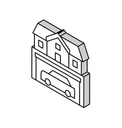 House Parking Isometric Icon