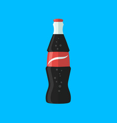 Soda Bottle With Red Lable Flat Icon