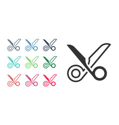 Black Scissors Icon Isolated On White Background