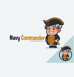 Cute Navy Commander Mascot