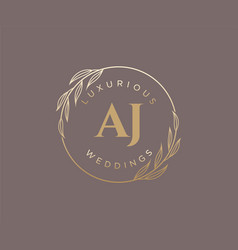 Aj Initials Letter Wedding Monogram Logos