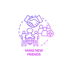 Make New Friends Purple Gradient Concept Icon