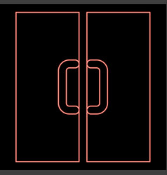 Neon Double Door Exit Doorway Red Color Image