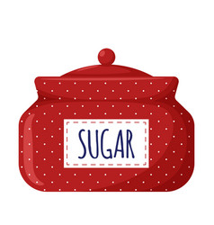 Red Sugar Bowl With Polka Dots