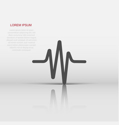 Sound Wave Icon In Flat Style Heart Beat On White